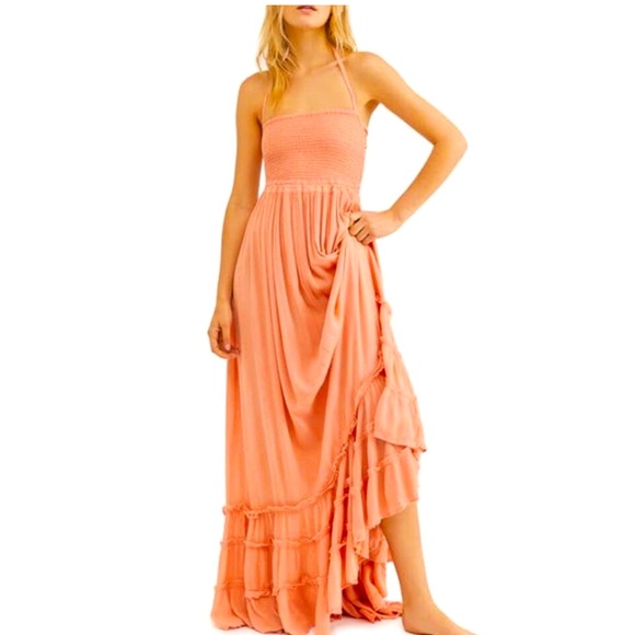 Free People Dresses & Skirts - Free People Extratropical
Smocked Maxi Dress in Coral EUC 47
